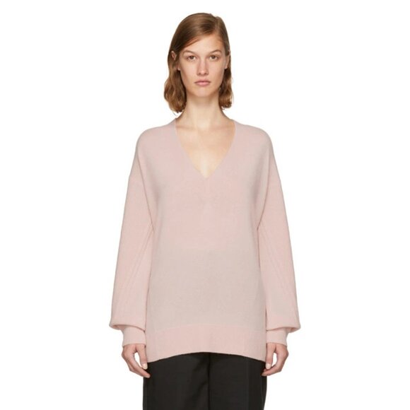 rag & bone Ace Cashmere V-Neck Sweater in Pink - sz Medium - Picture 1 of 13